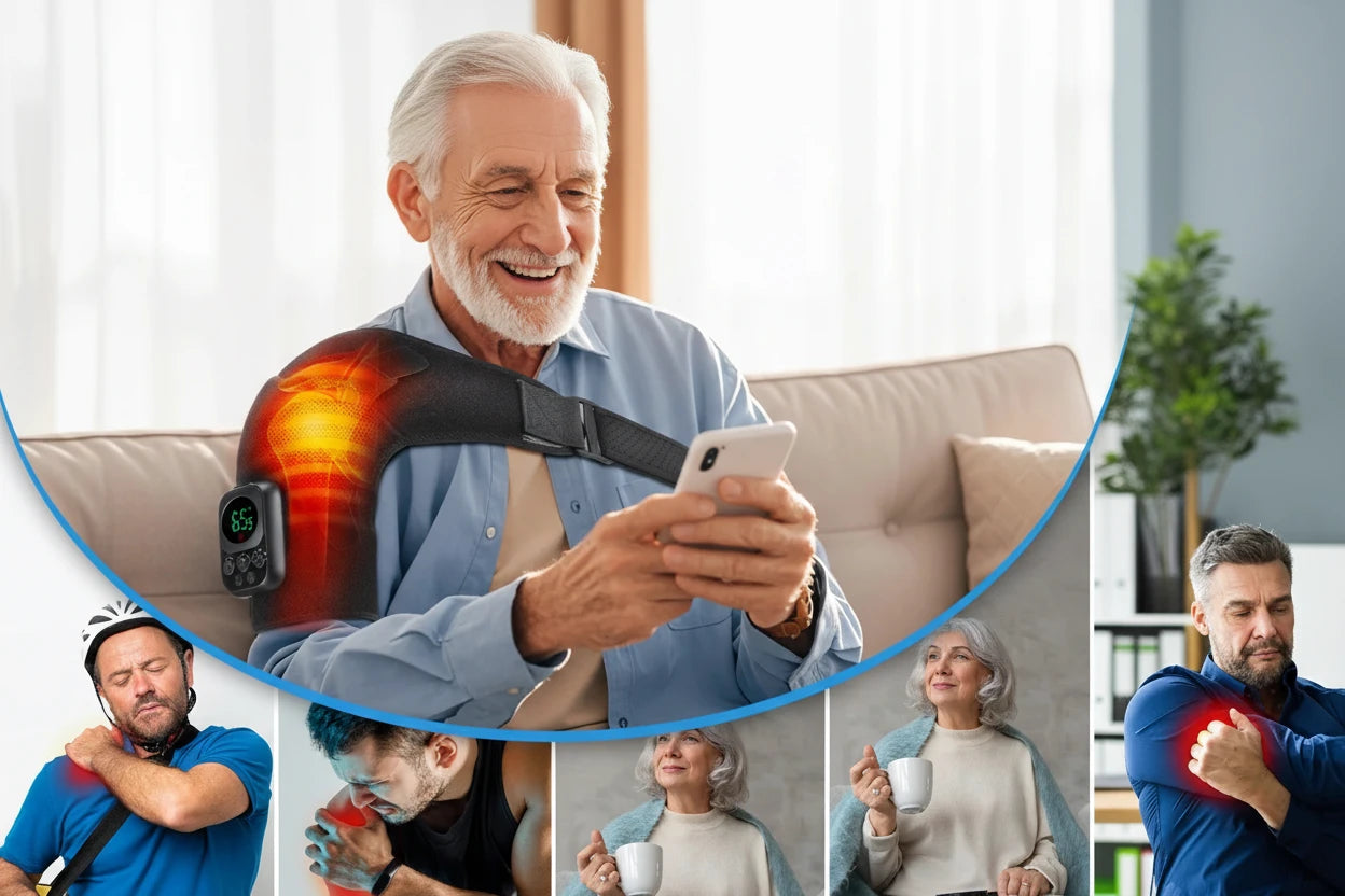 Corrector de Hombro Eléctrico inteligente con Calor y Control Móvil.